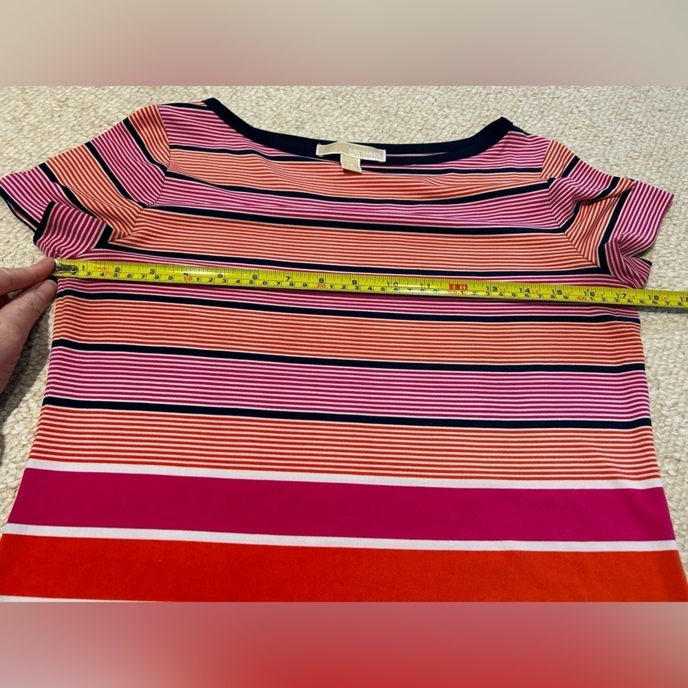 Michael Kors womens short sleeve t-shirt sundress Sz XS Colorful Stripped dress - Picture 13 of 14